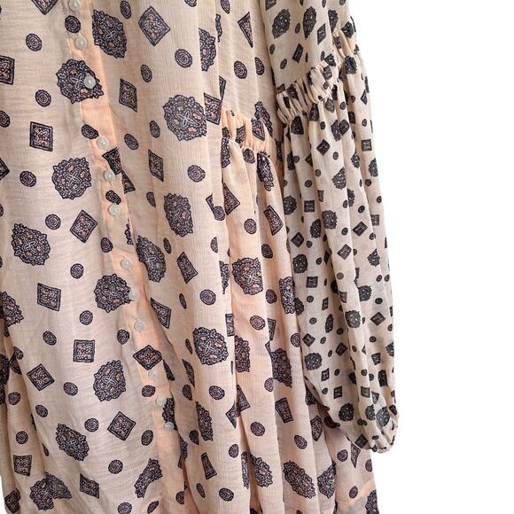 Free People Turn turn Tea Combo Sheer mini Dress‎ Size M - Picture 9 of 12